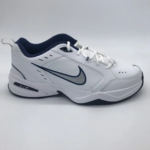 Nike Men's Air Monarch IV White/Blue Shoes - Picture 6 of 7